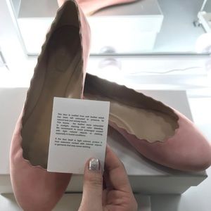 Chloe Lauren Scalloped Leather Ballerina Flat